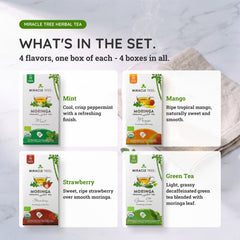 
                    
                      Organic Moringa Tea Bundle - Spirit Set - 4 Flavors - What's in the set
                    
                  