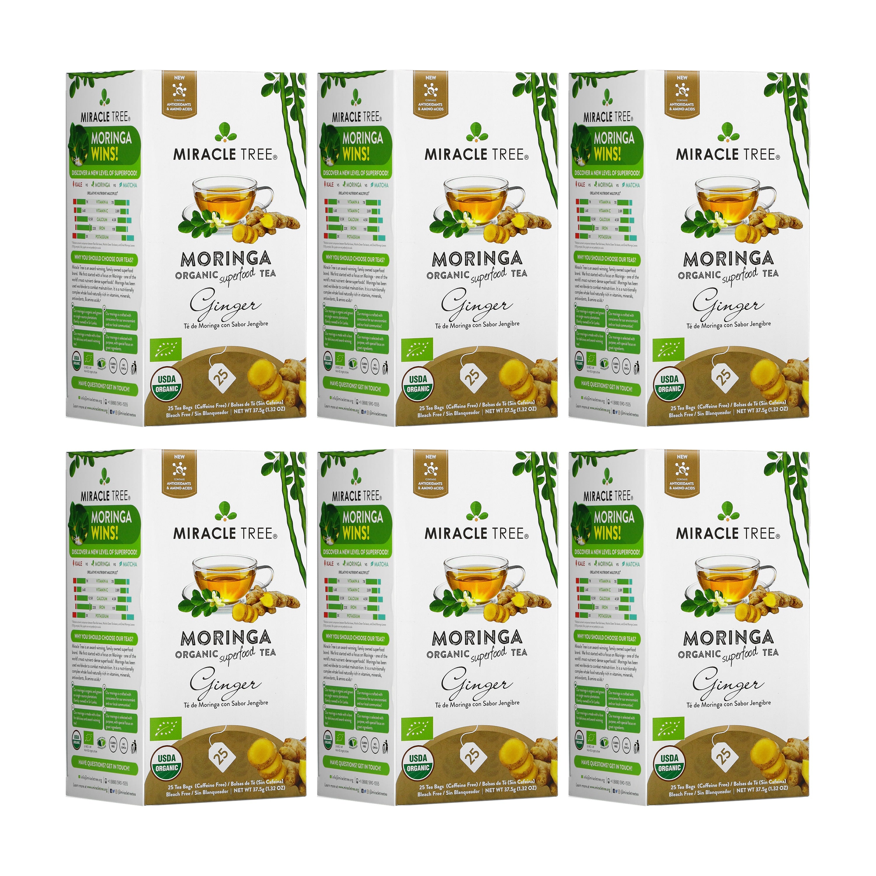 Ginger Moringa Tea, Caffeine-Free | Miracle Tree