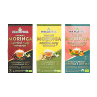Organic Moringa Energy Tea Bundle - Spark Set - 3 Flavors - Front of box