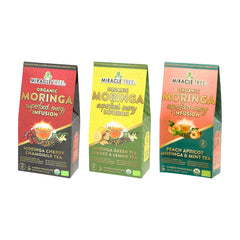 
                    
                      Organic Moringa Energy Tea Bundle - Spark Set - 3 Flavors - Front of box
                    
                  