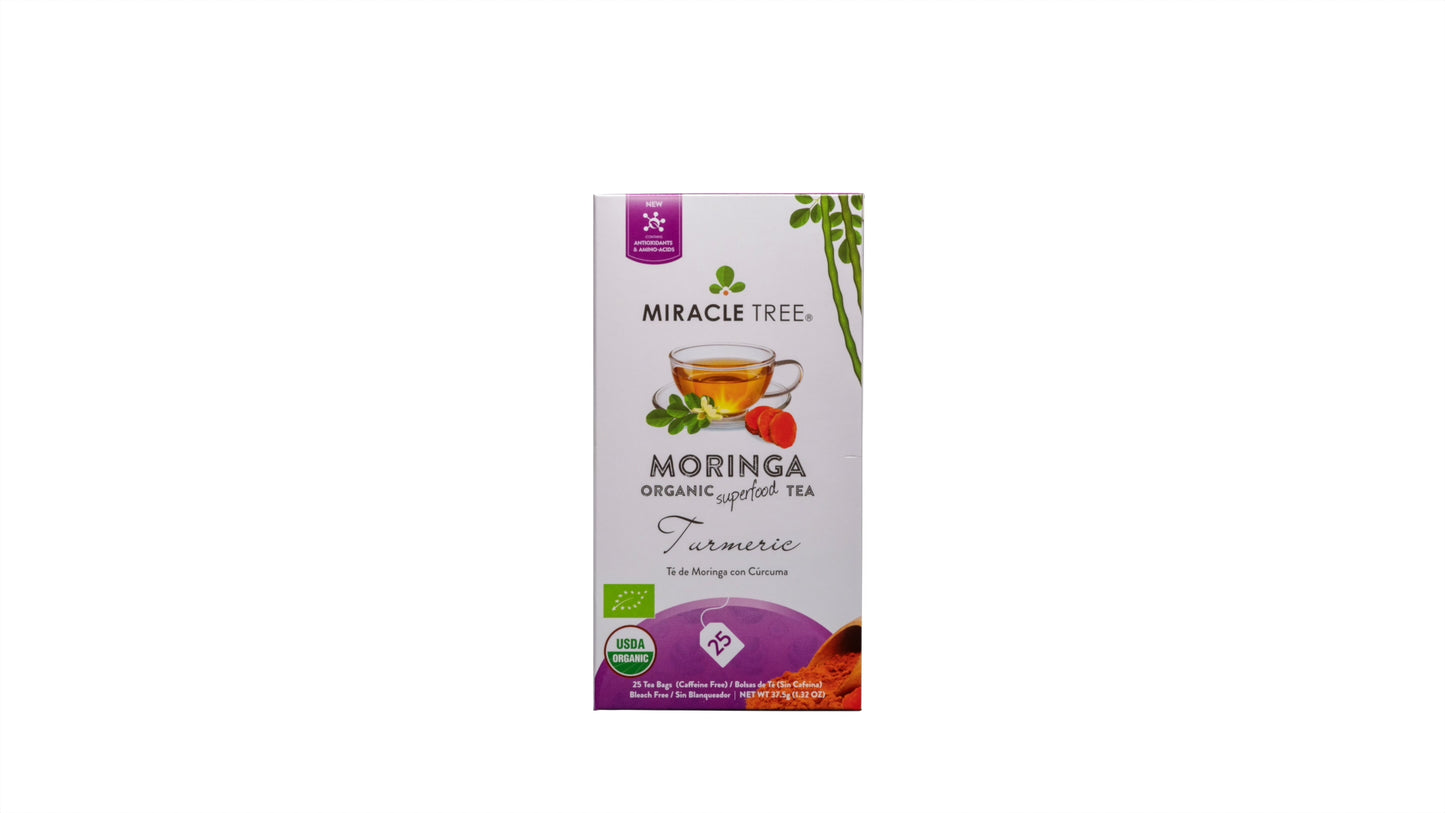 Organic Moringa Tea - Turmeric - Caffeine-Free Herbal Tea