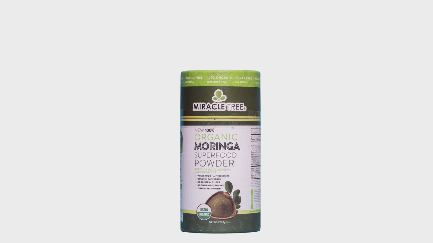 Organic Moringa Powder - 8oz Canister - Pure Superfood Supplement