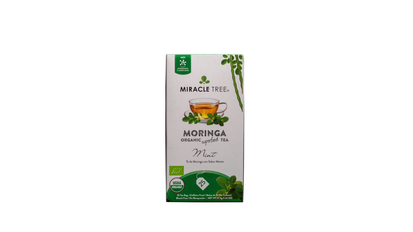 Organic Moringa Tea - Mint - Caffeine-Free Herbal Tea