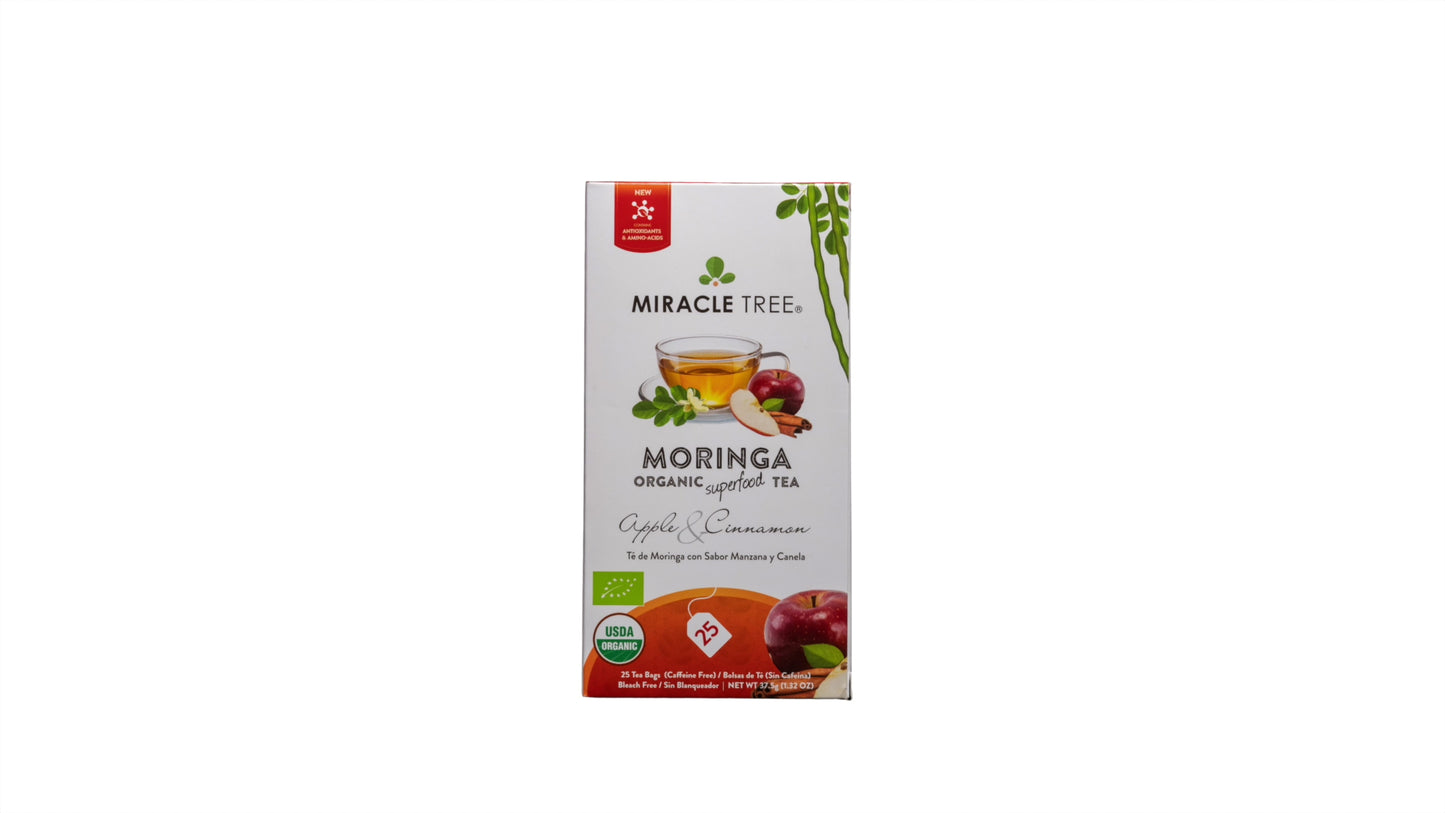 Té orgánico de moringa, manzana y canela