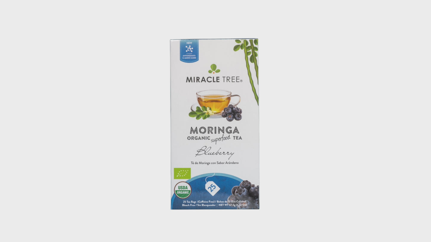Organic Moringa Tea - Blueberry - Caffeine-Free Herbal Tea