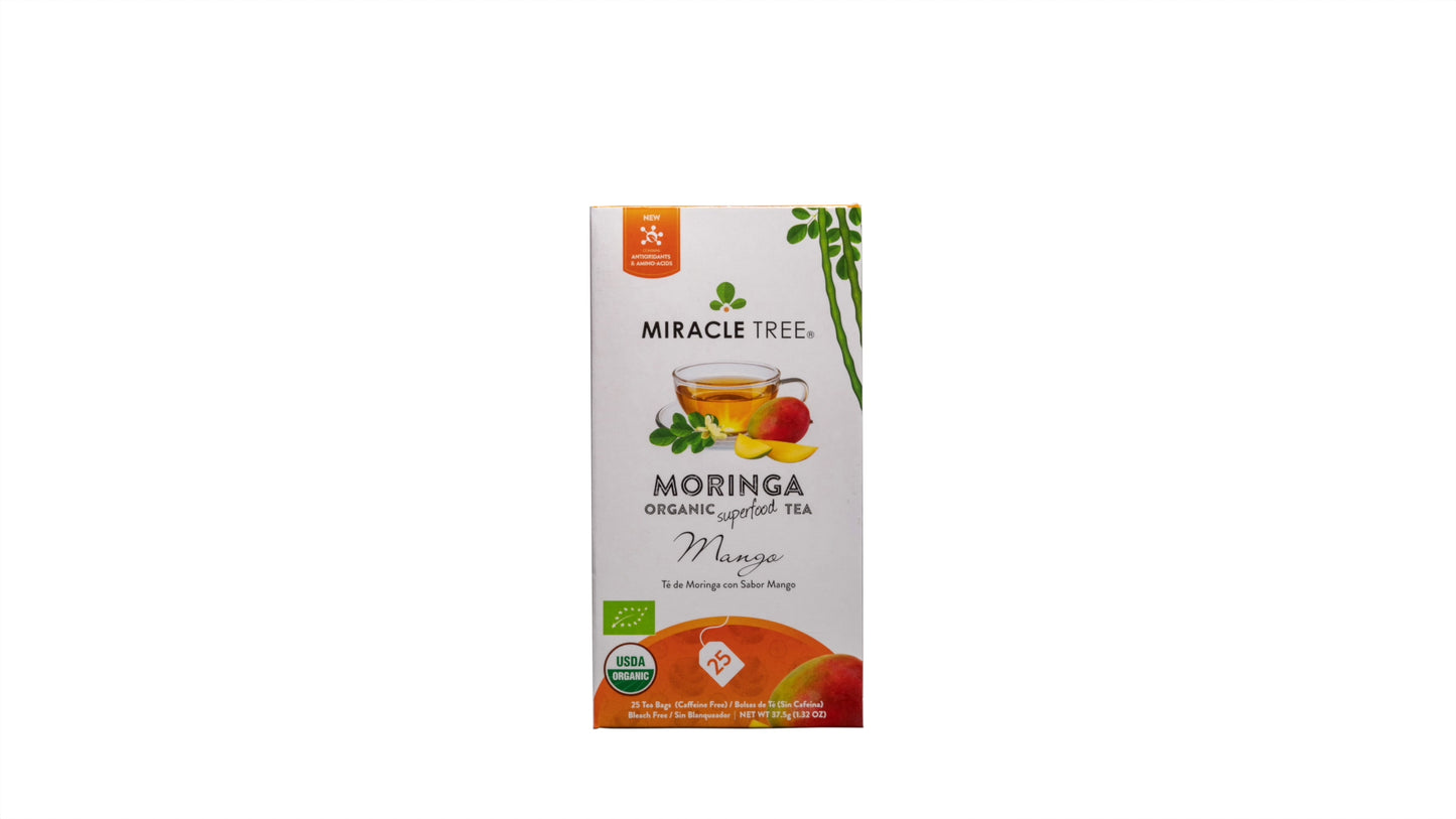 Organic Moringa Tea - Mango - Caffeine-Free Herbal Tea