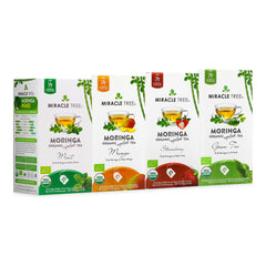 
                    
                      Organic Moringa Tea Bundle - Spirit Set - 4 Flavors - Front of box
                    
                  