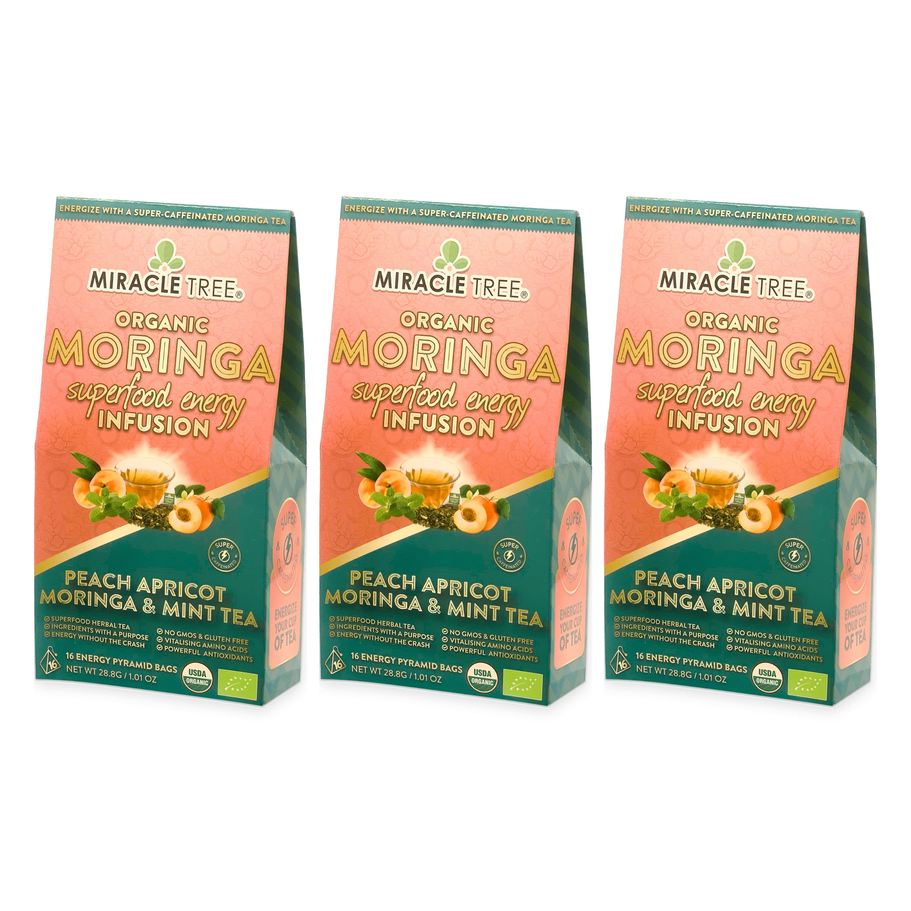 Peach Mint Apricot Moringa Energy Tea | Miracle Tree