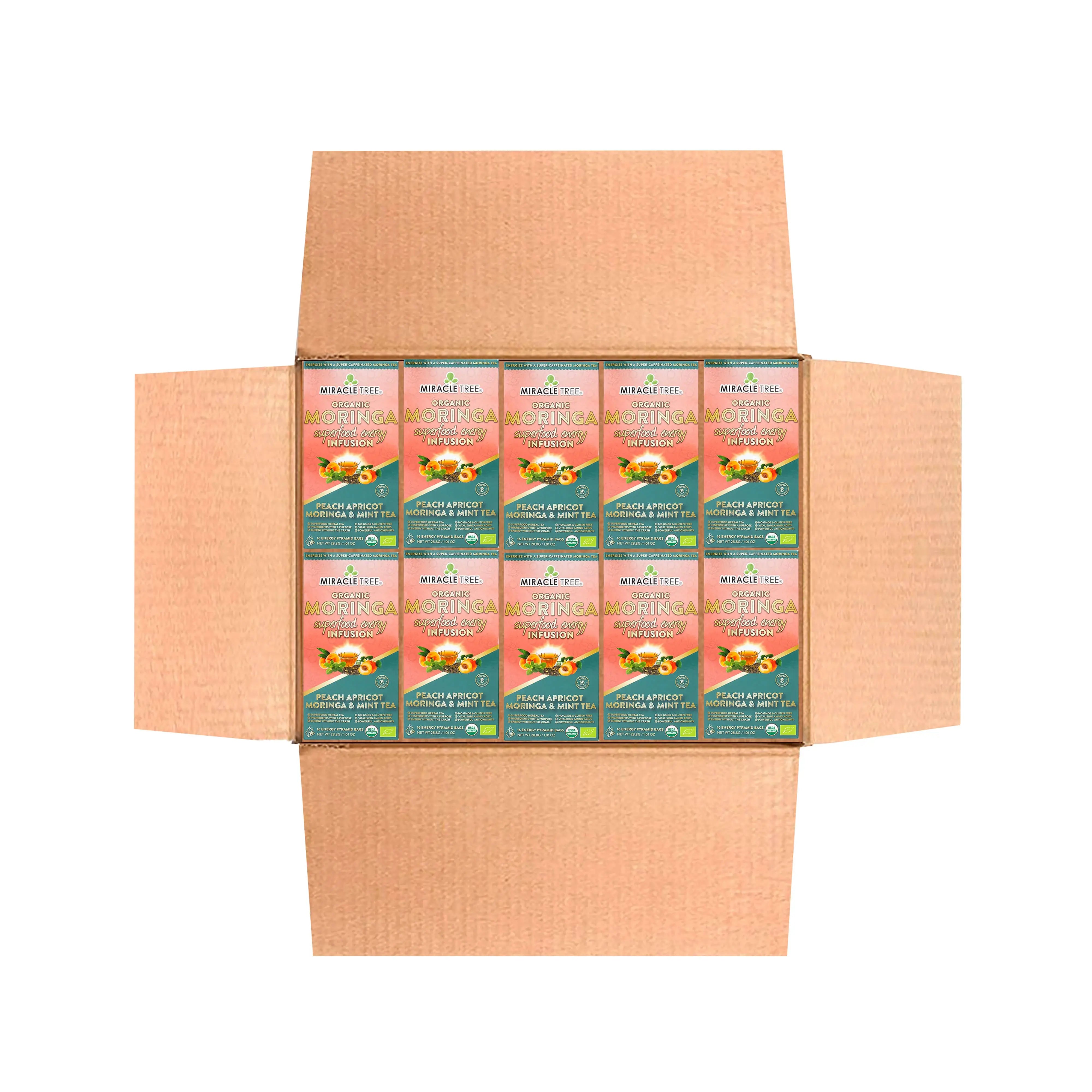 Peach Mint Apricot Energy Tea - 155mg Caffeine Coffee Alternative