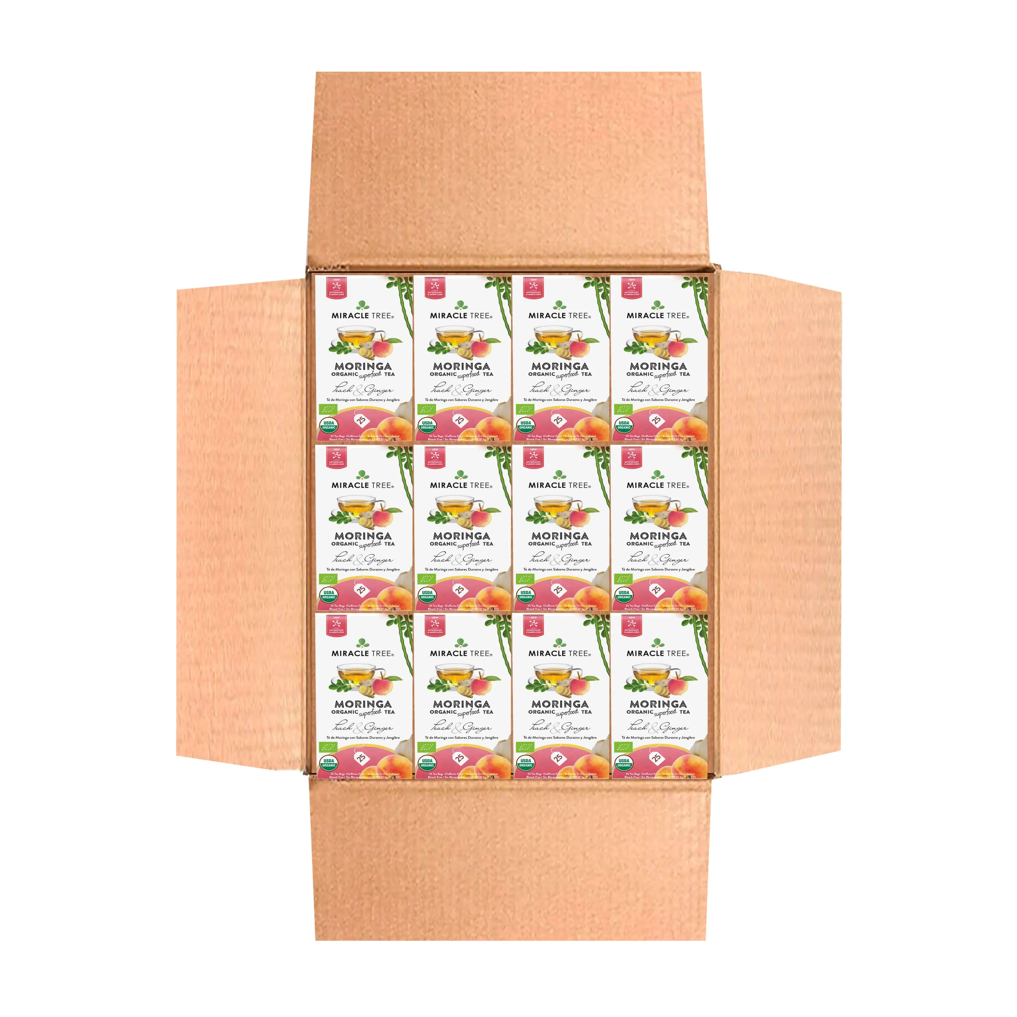 Peach Ginger Moringa Tea - Organic Caffeine-Free Herbal Tea