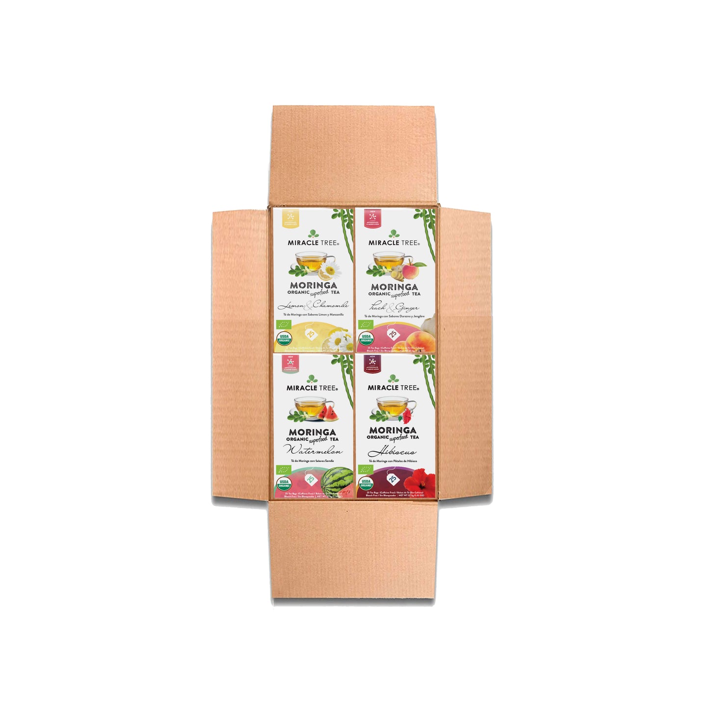 Herbal Moringa Tea Bundle, Life Set, 4 Flavors
