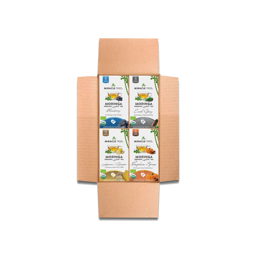 Herbal Moringa Tea Bundle, Serenity Set, 4 Flavors