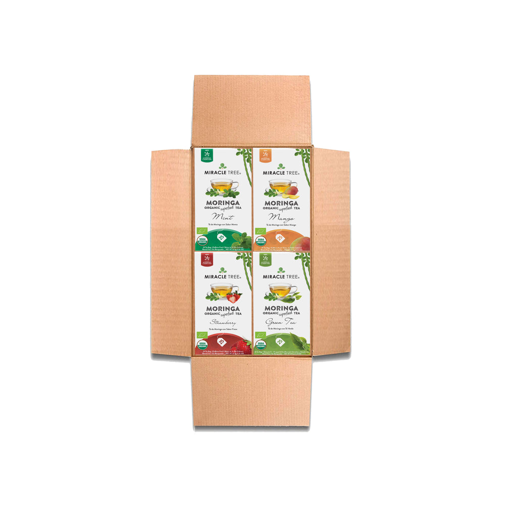 Herbal Moringa Tea Bundle, Spirit Set, 4 Flavors