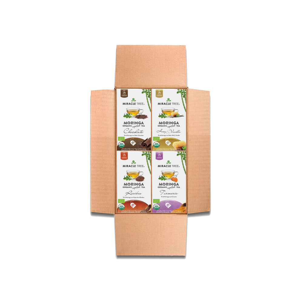 Herbal Moringa Tea Bundle, Tranquility Set, 4 Flavors
