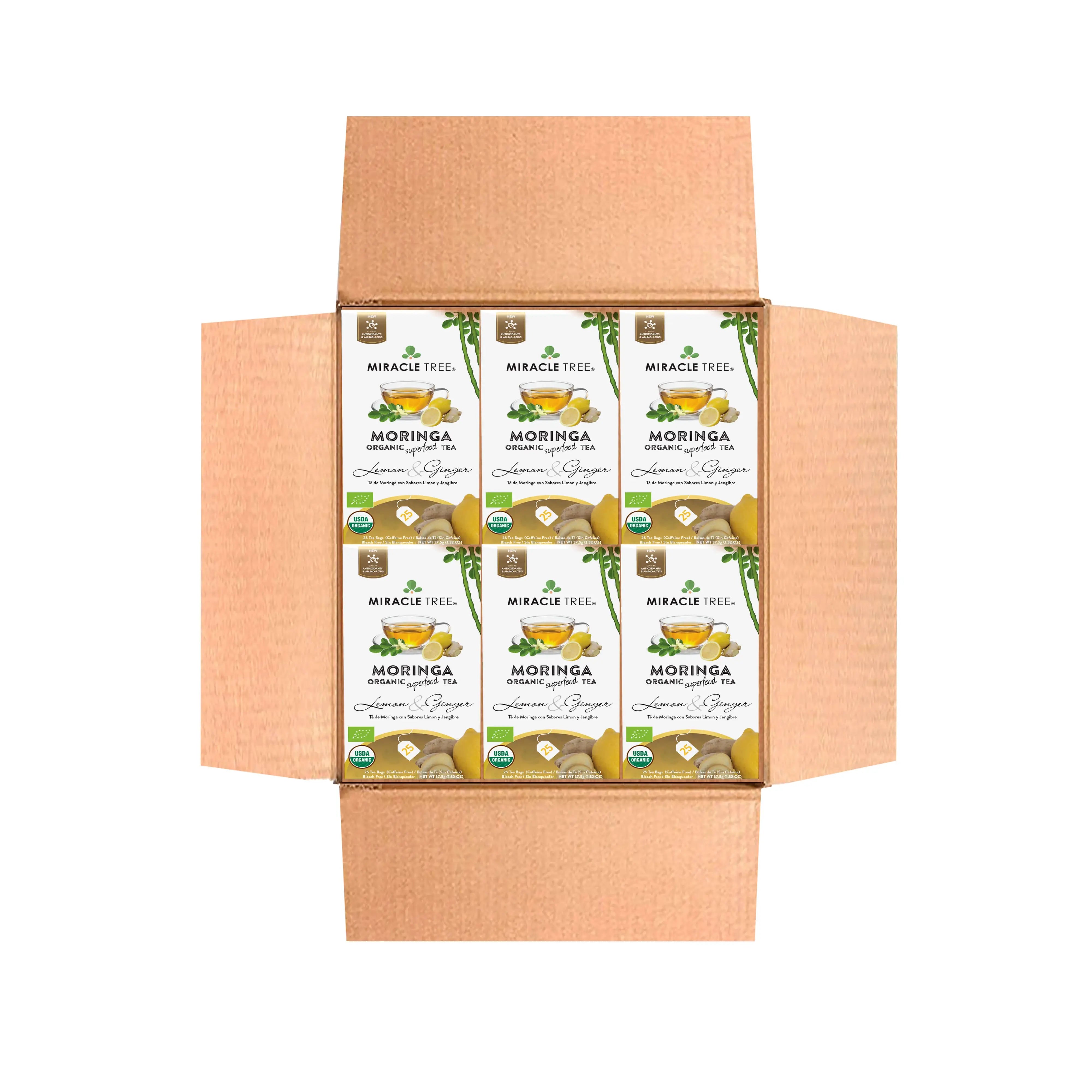 Lemon Ginger Moringa Tea - Organic Caffeine-Free Herbal Tea