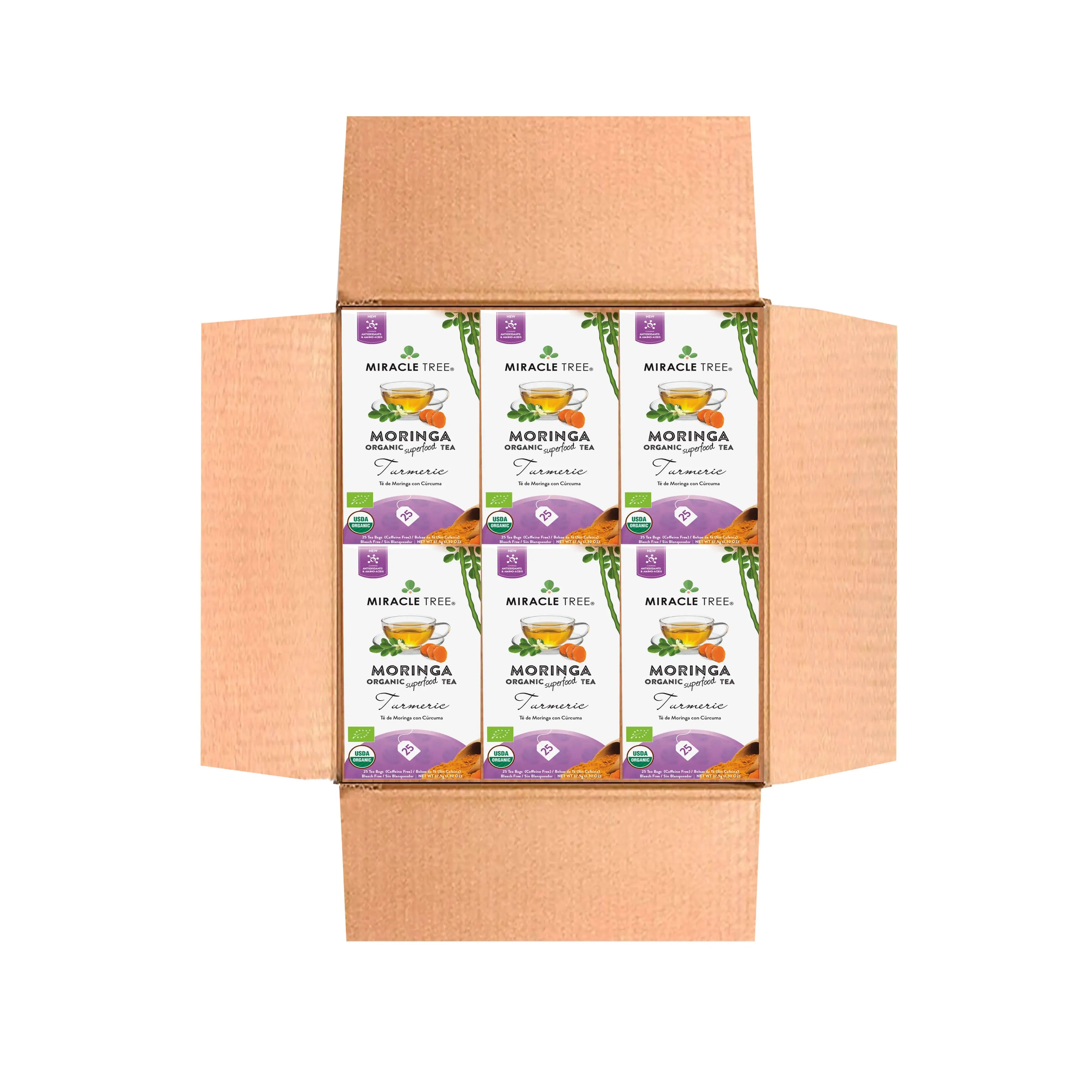 Turmeric Moringa Tea - Organic Caffeine-Free Herbal Tea | Miracle Tree