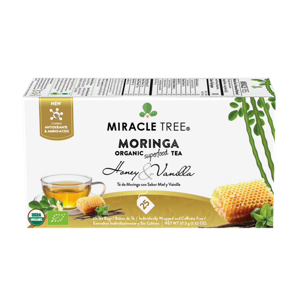 
                  
                    Organic Moringa Tea, Honey & Vanilla - Miracle Tree
                  
                