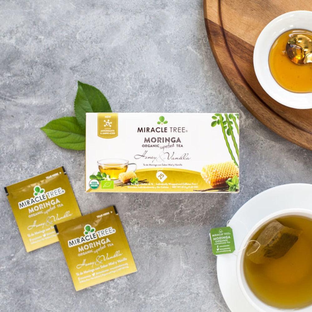 
                  
                    Organic Moringa Tea, Honey & Vanilla
                  
                