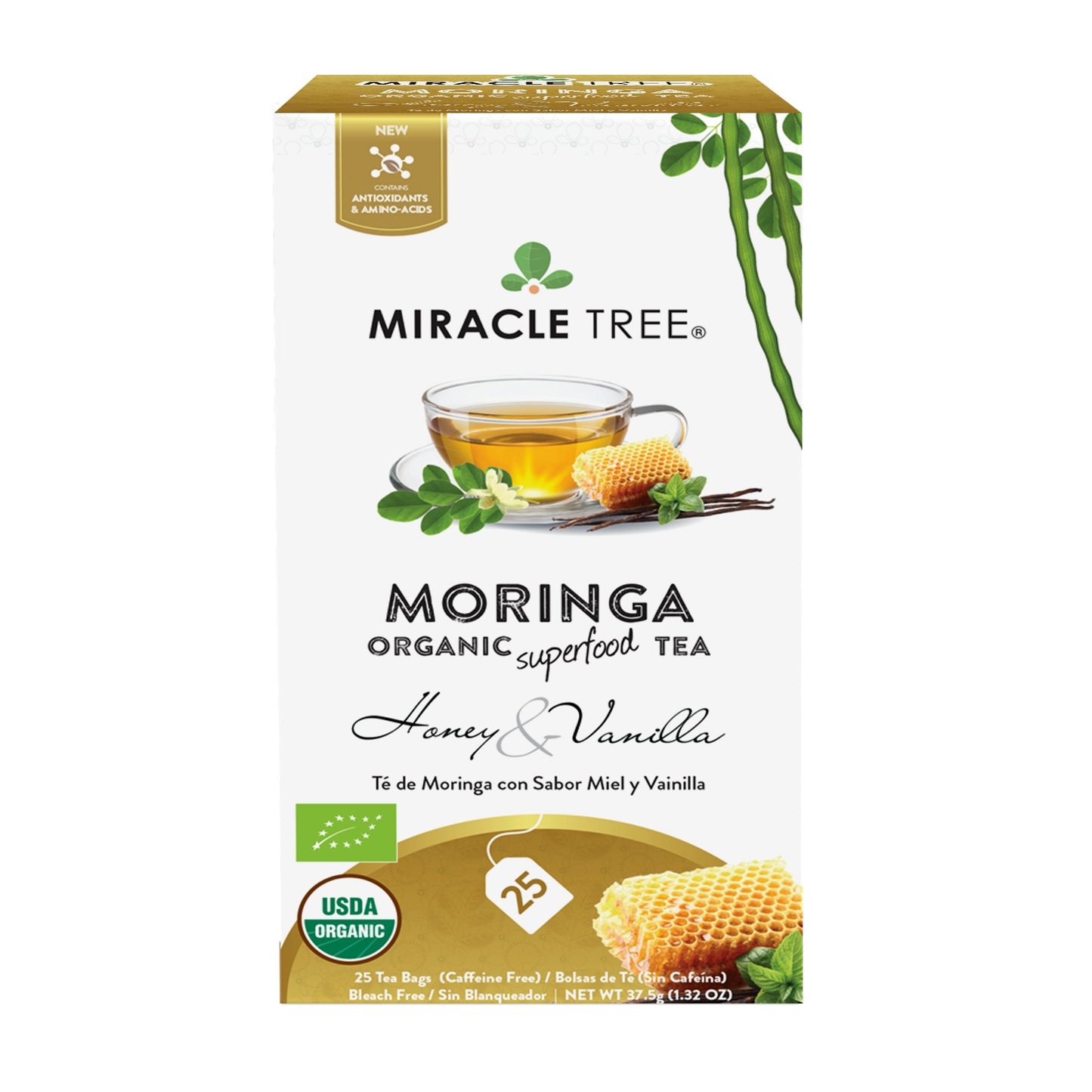 
                  
                    Organic Moringa Tea, Honey & Vanilla - Miracle Tree
                  
                