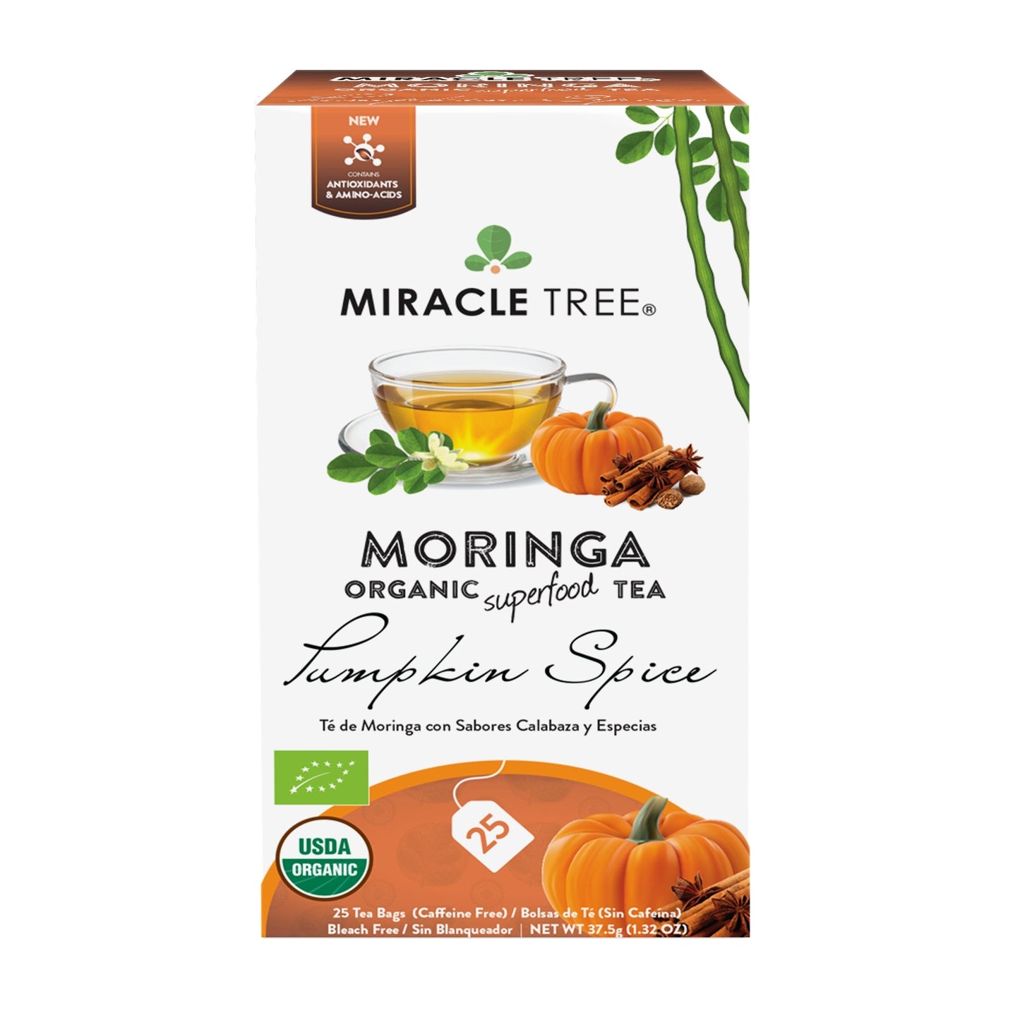
                  
                    Organic Moringa Tea, Pumpkin Spice - Miracle Tree
                  
                