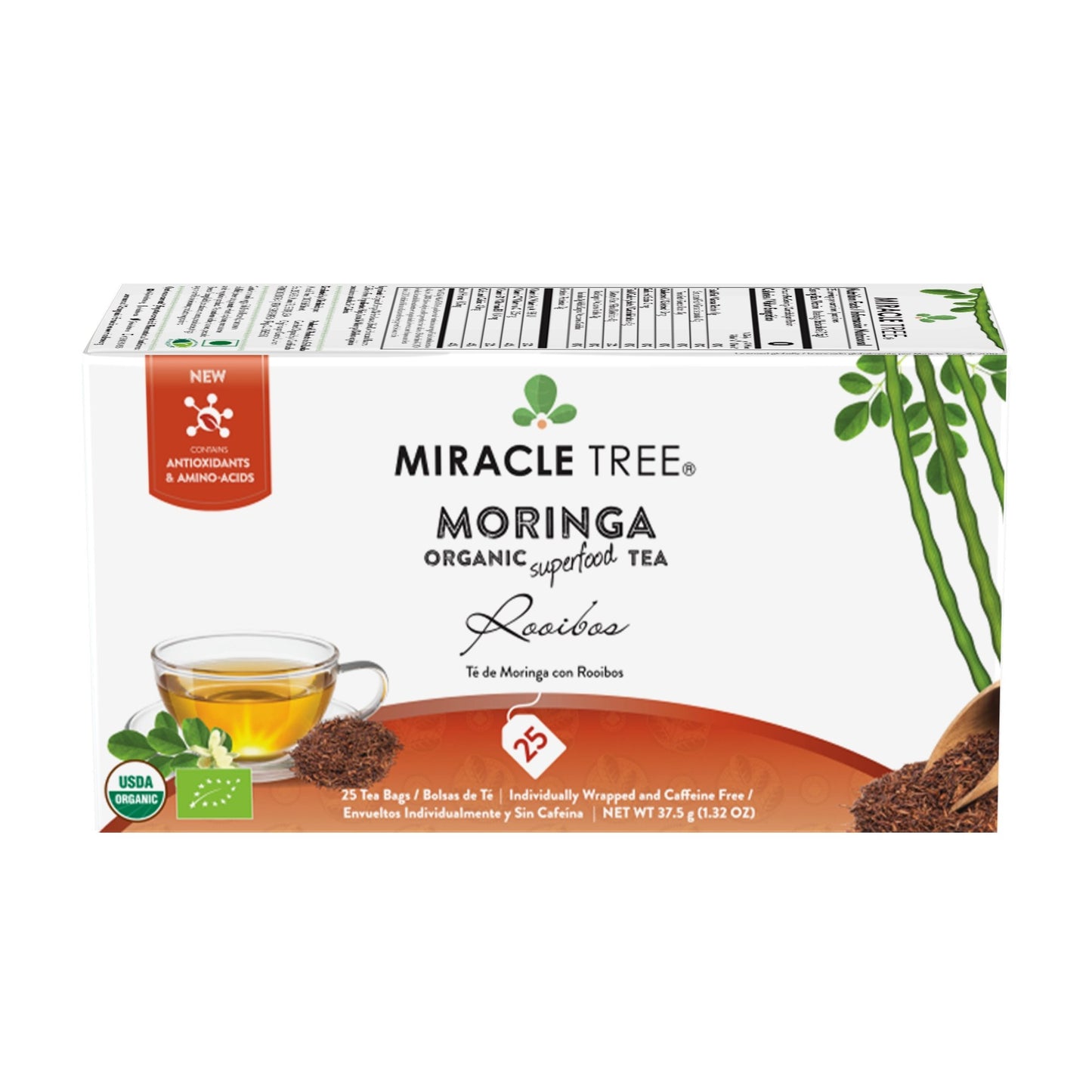 Organic Moringa Tea, Rooibos - Miracle Tree