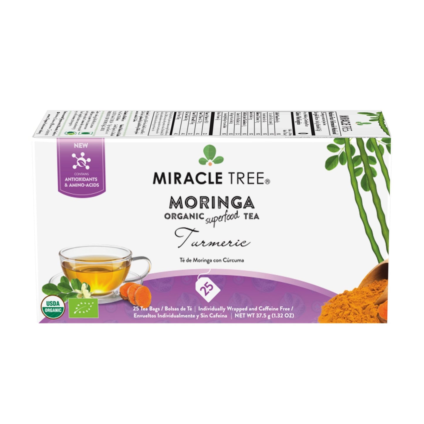 Organic Moringa Tea, Turmeric - Miracle Tree